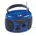 4-3/4"x3-1/2"x3" Blue Mini Am/FM Boom Box Radio